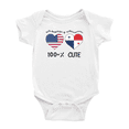 thumbnail image 1 of 50% Panamanian + 50% American = 100+% Cute Baby Bodysuit Romper (White, 6-12 Months), 1 of 5