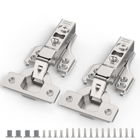 50 Partial Overlay Soft Close Stainless Steel Hinges for Face Frame Frameless Doors