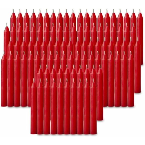 50 Pc Bulk Red Christmas Tree Candles For Chime,Pyramid,Carousel- 4 X 1/2 Inch