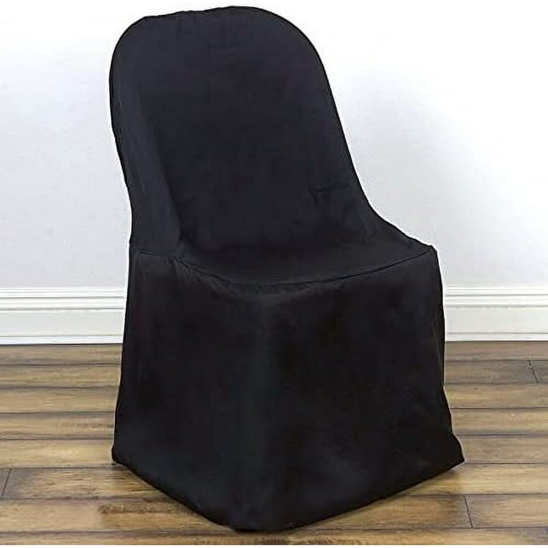 50 Pc Polyester Folding Chair Covers Wedding Reception Banquet Party Restaurant Black Walmart