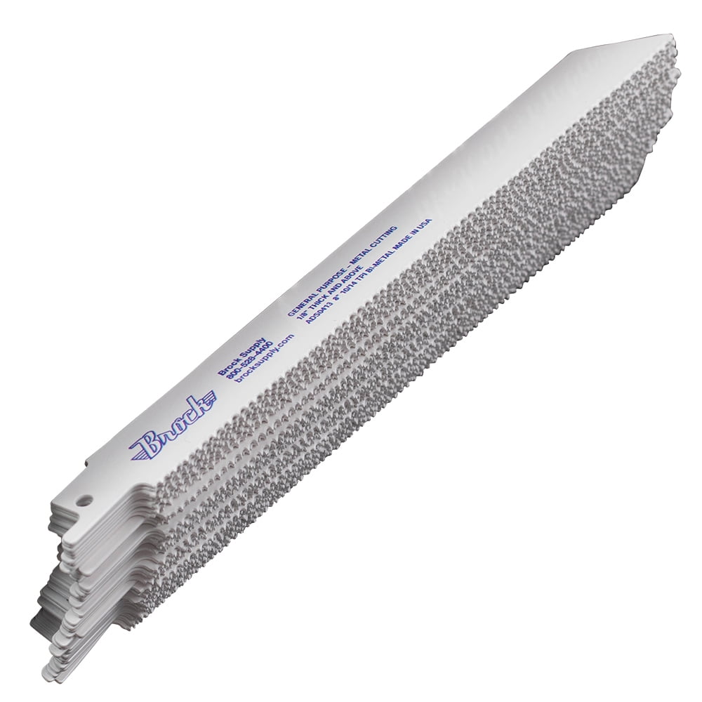50 Pc Set Pack Premium Bi Metal 10/14 TPI 8" x 3/4" x .035 Reciprocating Saw Blades Plastic Wood Non-Ferrous for Industrial Shop DIY Hobby