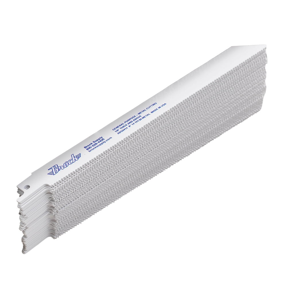 50 Pc Set Pk Premium 14 TPI Reciprocating Saw Blades 8" x 3/4" x .035" Non Ferrous Metal Plastic Wood for Industrial Shop DIY Hobby