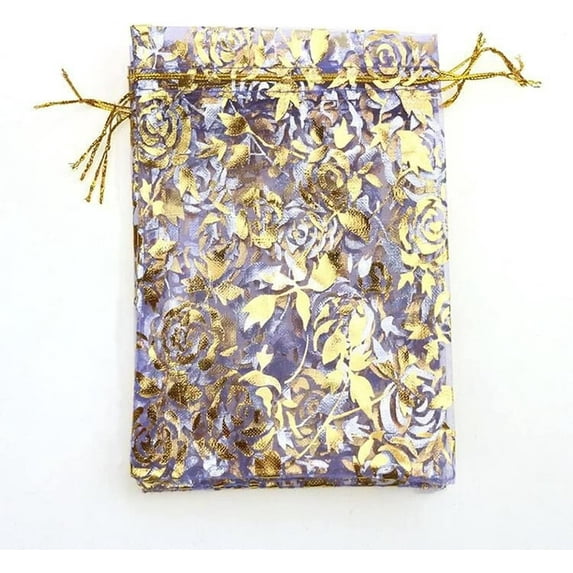 50 Pc/lot 7x9CM Purple Christmas Bags Wedding Drawable Organza Voile Gift Packaging Bags Pouches Bags