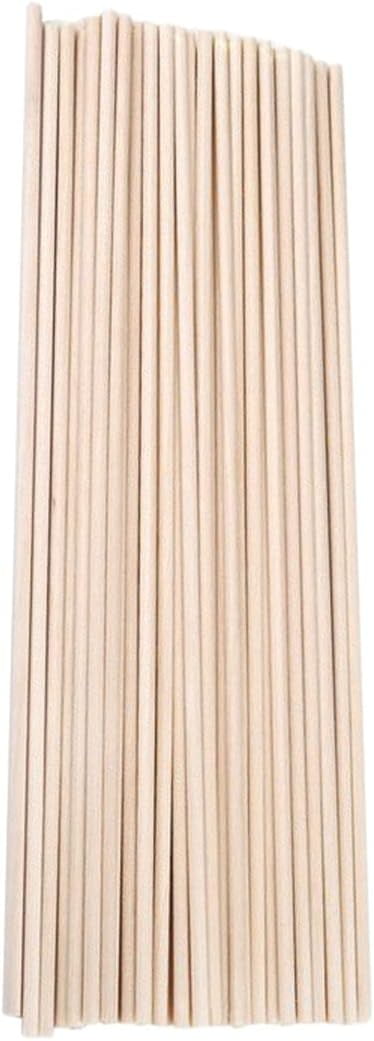 100 Pcs Wooden Crafting Dowels Small Dowel Rods Craft Rods Sticks Round DIY Stick Unfinished Natural Stick Small Hardwood Sticks 15 Cm