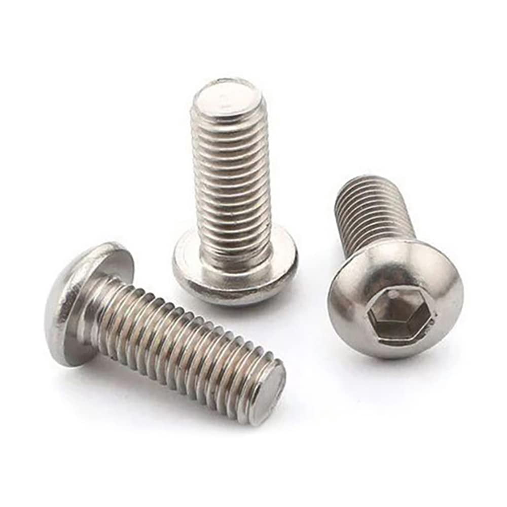50 Pcs 1/4-20 x 1 Button Head Socket Cap Bolts Screws,304 Stainless ...