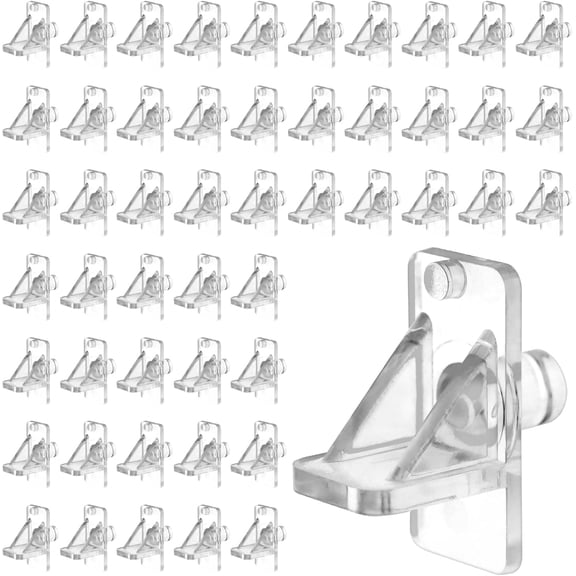 50 Pcs 1/4 Inch Clear Cabinet Shelf Pegs Plastic Support Pins For Kitchen Furniture Bookcase Closet Cabinetry Hardware