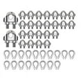 thumbnail image 1 of 50 Pcs 1/8Inch Wire Rope Kit M3 Metal Wire Rope Cable Clamp and M3 Stainless Steel Thimbles for Wire Rope Rigging, 1 of 7