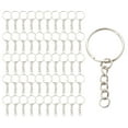 thumbnail image 1 of 50 Pcs 1 Inch/25mm Split Keyrings with Chain Silver Keychain Ring, Key Chains Rings Parts with Open Jump Ring and Connector, 1 of 6