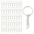 thumbnail image 1 of 50 Pcs 1 Inch/25mm Split Keyrings with Chain Silver Keychain Ring, Key Chains Rings Parts with Open Jump Ring and Connector, 1 of 6