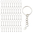 thumbnail image 1 of 50 Pcs 1 Inch/25mm Split Keyrings with Chain Silver Keychain Ring, Key Chains Rings Parts with Open Jump Ring and Connector, 1 of 7