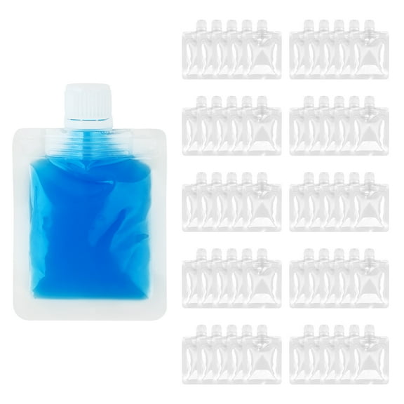 Muka 50 PCS 1 OZ Spout Drink Bags, Juice Pouches, 4.9mil, 15mm Spout