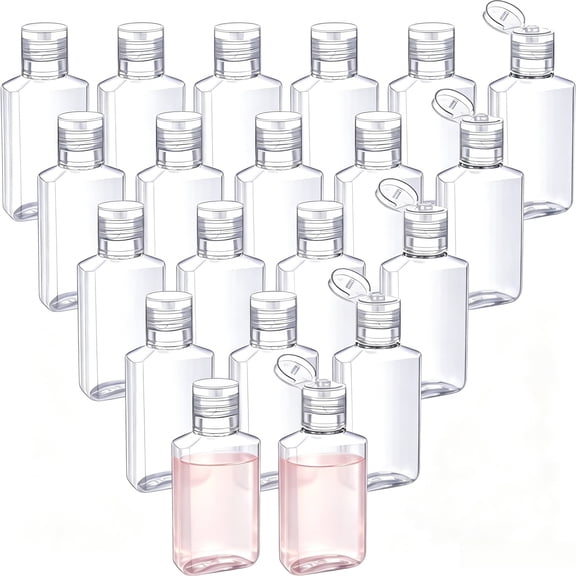 50 Pcs 1 oz Travel Bottles - Hand Sanitizer Bottle Mini Clear Bottles with Flip Caps, Portable Empty Refillable Containers