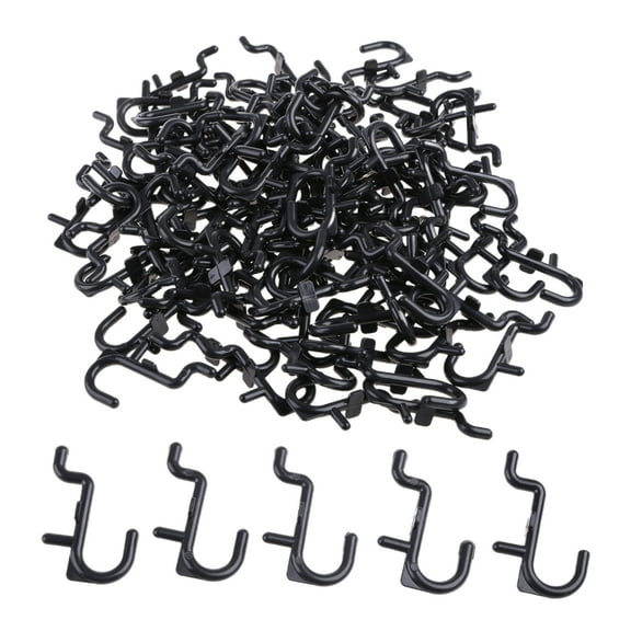 50 Pcs/100 Pcs Plastic Pegboard Hooks Garage Tool Storage Pegboard J Style Hooks