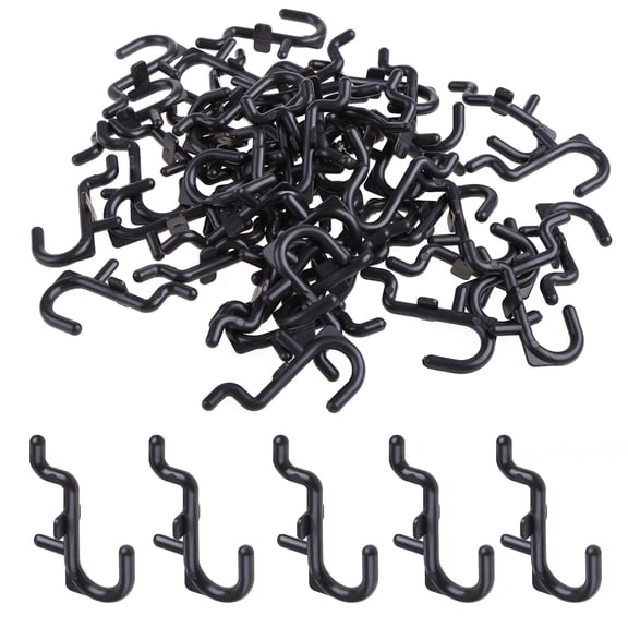 50 Pcs/100 Pcs Plastic Pegboard J Hook Assortment Pegboard Wall Display Hook for Jewelry Tools