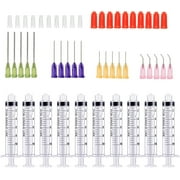 50 Pcs - 10ml Syringes 14Ga 20Ga 21Ga 23Ga 0.5 Inch Blunt Tip Needle Storage Caps - Glue Applicator, Oil Dispensing