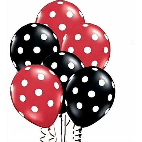 50 Pcs 12" Latex Balloons, Black and Red Polka Dot Balloons for Brithday Balloon Wedding Balloon decoration$$Electronics Accessories