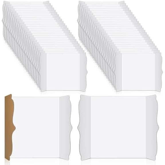 50 Pcs 12 x 20 Inch Trifold Poster Board Bulk Corrugated Science Fair Project Board Display White Presentation Paperboard Trifold Display Paperboard for School Project Business Presentation$$Office