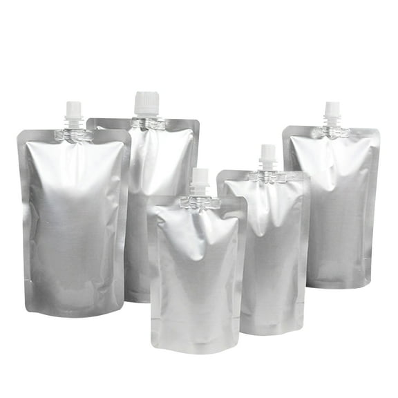 Muka 50 PCS Foil Plastic Liquid Pouch, 12OZ Spout Stand Up Pouch Alcohol Pouch, 4-3/4"W x 7"H