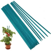 50 Pcs 15 inch Garden Stakes Green Bamboo Sticks Decorative Garden Wood Stakes for Plants, Happon Wooden Plant Support Sticks, Small Stakes for Garden