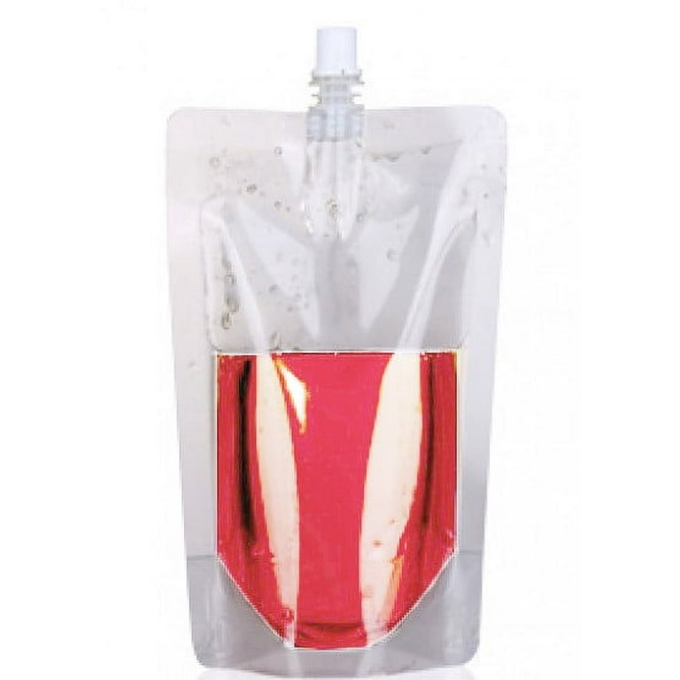 Muka 100 PCS 1.75 OZ Clear Spout Drink Bags, Clear Drink Bags