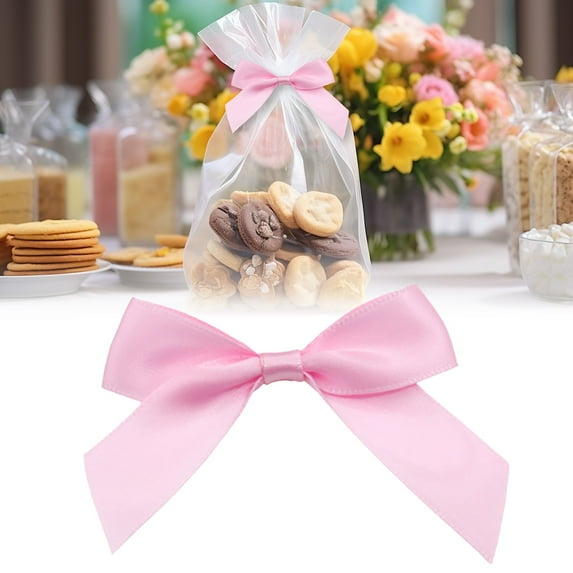 50 Pcs 2.5" Gift Wrap Bows,Bows for Gift Wrapping,Elegant Small Mini Bows for Gift Wrapping,DIY Crafts,Party Decorations,Birthday,Wedding Decorations,Christmas,Gift Bags(Pink)