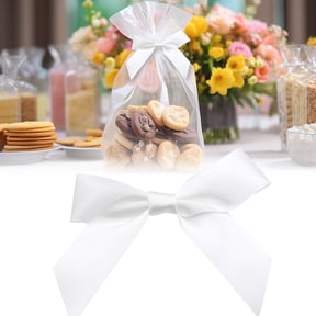 50 Pcs 2.5" Gift Wrap Bows,Bows for Gift Wrapping,Elegant Small Mini Bows for Gift Wrapping,DIY Crafts,Party Decorations,Birthday,Wedding Decorations,Christmas,Gift Bags(White)