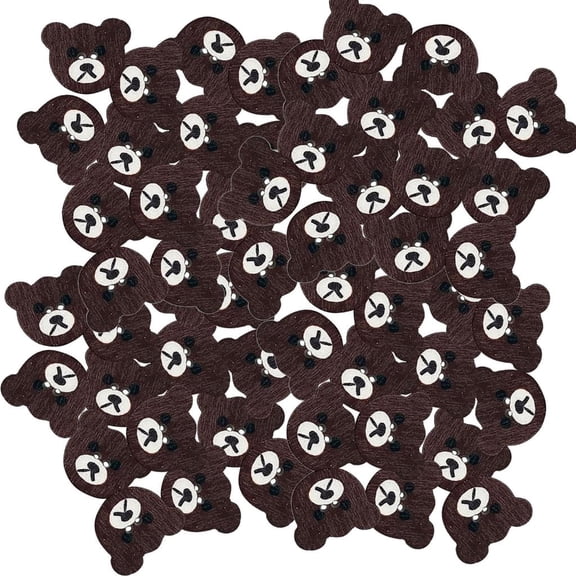 50 Pcs 2 Holes Sewing Buttons Bear Shaped Wood Decorative Craft Buttons--