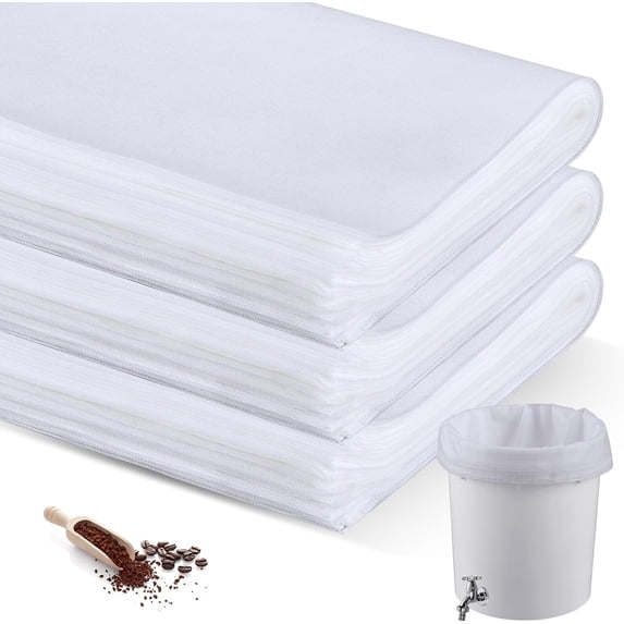 50 Pcs 20" x 20" Commercial Home Cold Brew Coffee Filter Bags with Drawstring, Disposable for Commercial Home Cold Brew Coffee Makers