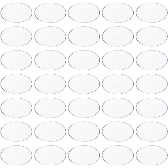 50 Pcs 2x1inch Clear Oval Miniature Bases Acrylic Model Bases Transparent Figure Stands Model Display Base