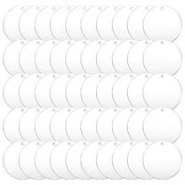 50 Pcs 3 Inch Acrylic Blanks with Hole Transparent Circle Ornament Clear Round Acrylic Christmas Ornament Blanks