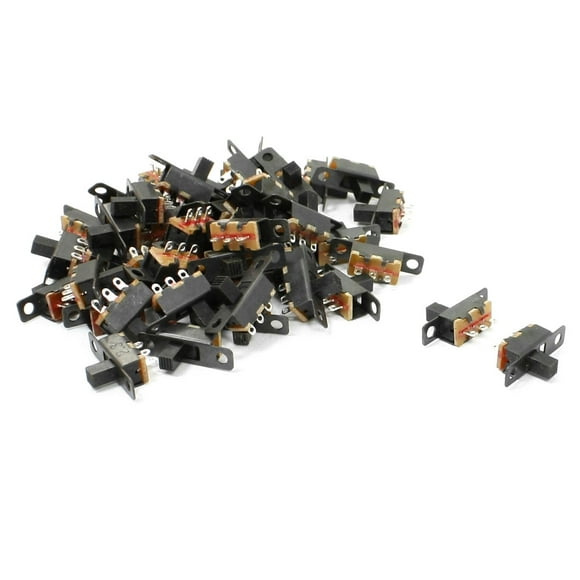 50 Pcs 3 Solder Lug Pin ON/OFF/ON 2 Position Panel Mount Slide Switch