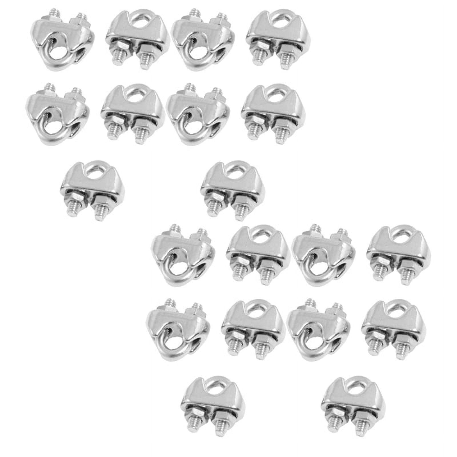 50 Pcs 304 Stainless Steel Saddle Clamp Cable for 3/25 inch 3mm Wire