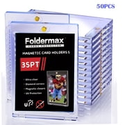 50 Pcs 35 Pt Acrylic Magnetic Card Holders, One Touch Card Holder, Clear Card Protectors, Hard Plastic Magnetic Card Case for Sports Baseball Trading Card Storage and Display