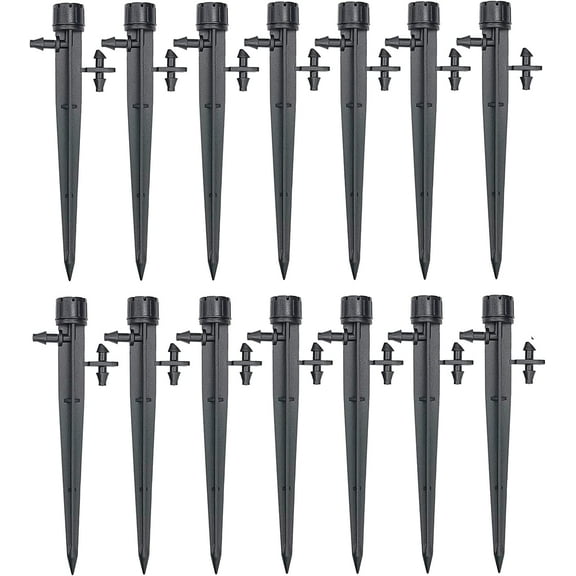 50 Pcs 360 Degree Adjustable Wate Flow Irrigation Drippers on Stake Em.