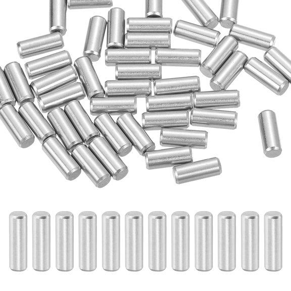 50 Pcs 4 x 8 mm 316 Stainless Steel Dowel Pins, Cylindrical Shelf Support Peg Pin, Silver Tone