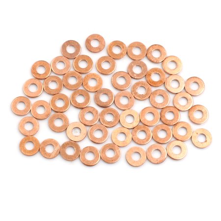 50 Pcs 4mm Inner Dia Copper Washers Flat Sealing Gaskets Rings for Cars