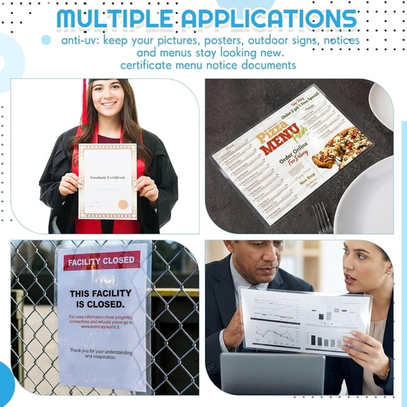 50 Pcs 5 Mil Anti UV Thermal Laminating Pouches, 9 x 11.5 Inch Self Adhesive Waterproof Clear Laminate Sheets, UV Resistant Jam Free for 8.5 x 11 Inch Photos, Documents, Stickers$$Office