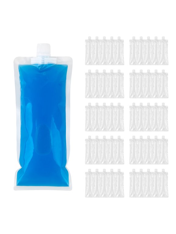 50 Pcs 6.75 OZ Spout Drink Bags, Juice Pouches, 4.9mil, 15mm Spout, BPA Free