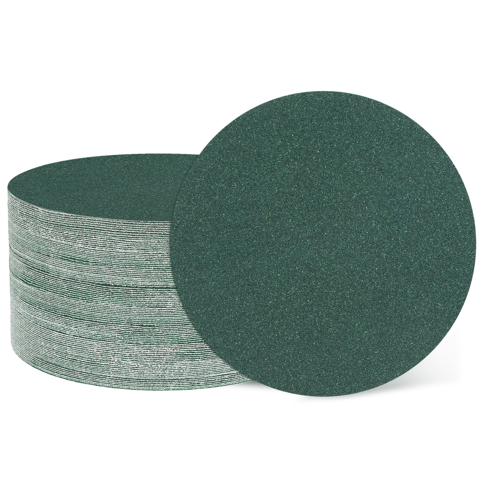 50 Pcs 6 Inch Sanding Disc 100 Grit Hook and Loop Sandpaper Random Orbital Sander Pads for Woodworking, Metal, Stone Grinding and Polishing, Green