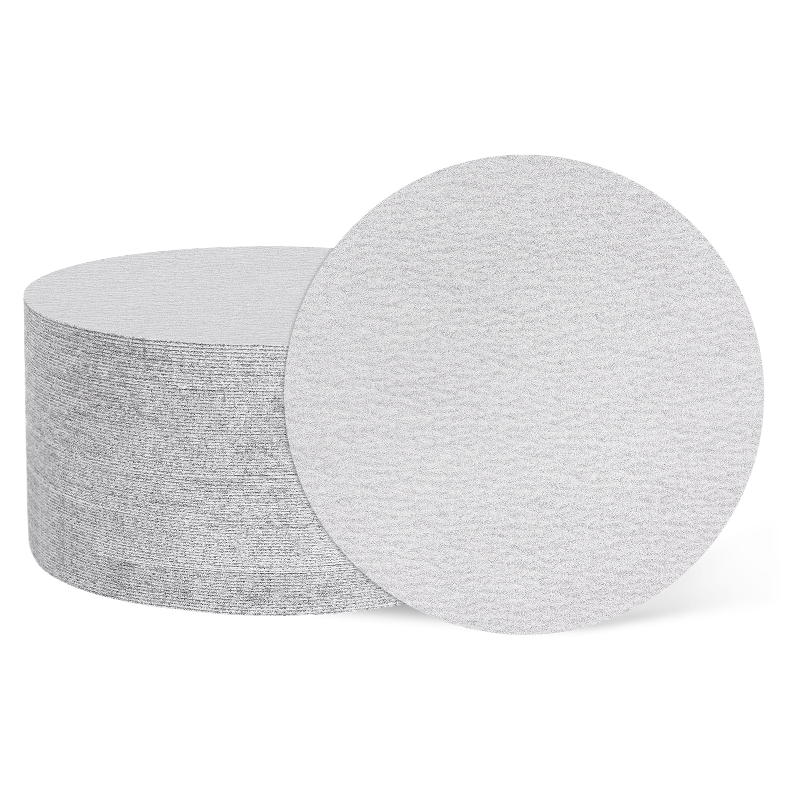 50 Pcs 6 Inch Sanding Disc 120 Grit Hook and Loop Sandpaper Random Orbital Sander Pads for Woodworking Automotive Metal Polishing, White
