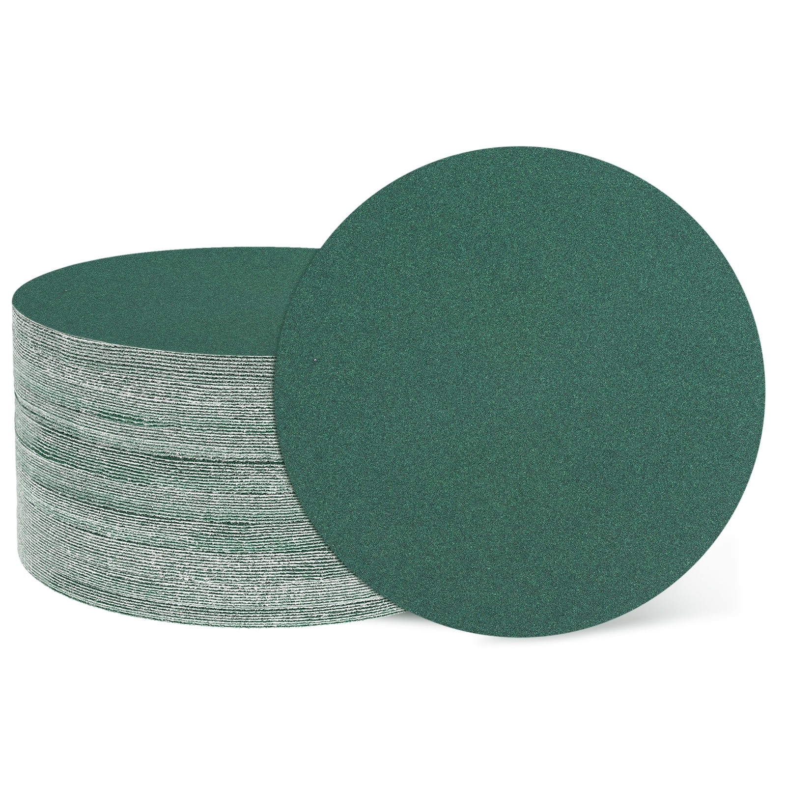 50 Pcs 6 Inch Sanding Disc 180 Grit Hook and Loop Sandpaper Random Orbital Sander Pads for Woodworking, Metal, Stone Grinding and Polishing, Green