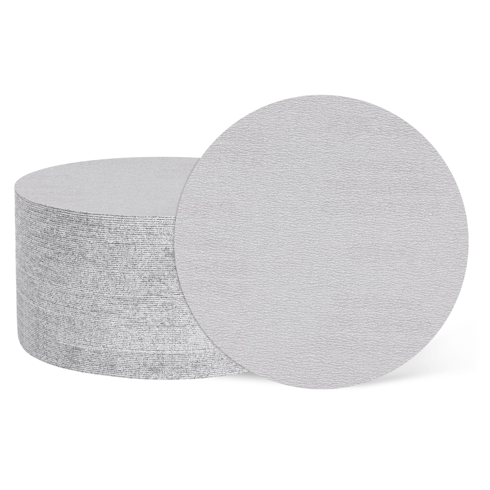 50 Pcs 6 Inch Sanding Disc 400 Grit Hook and Loop Sandpaper Random Orbital Sander Pads for Woodworking Automotive Metal Polishing, White