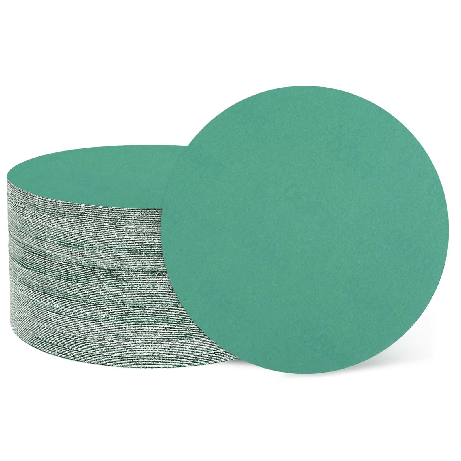 50 Pcs 6 Inch Sanding Disc 400 Grit Hook and Loop Sandpaper Random Orbital Sander Pads for Woodworking, Metal, Stone Grinding and Polishing, Green