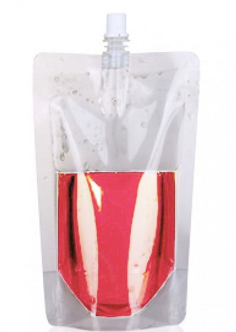 Reusable Drink Pouches - (201 Piece Set) Clear Drink Bags + 100 Straws