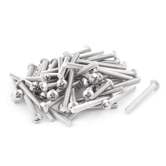 50 Pcs #8-32 x 1-1/2" Stainless Steel Bolts Machine Screws