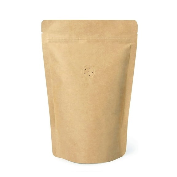 50 Pcs 8 OZ Kraft Coffee Bags With Degassing Valve And Ziplock, FDA Compliant, Promotional Products