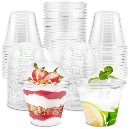 50 Pcs 9 oz Clear Disposable Plastic Cups,Reusable Plastic Cups Tumblers,Cold Party Drinking Cups for Picnic,Travel,Wedding,Thanksgiving,Halloween,Christmas Party