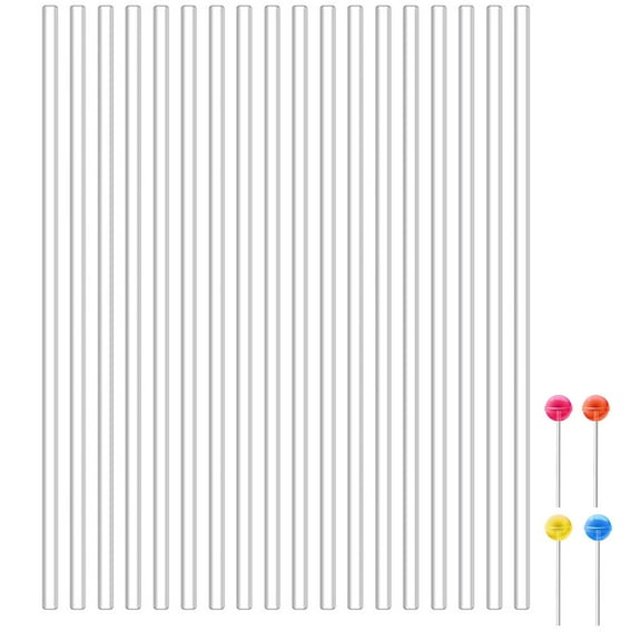 50 Pieces Acrylic Candy Sticks for Cake Decorating, Baking Tools, Decorative Stirring Sticks for Candy Making and Desserts