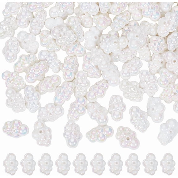50 Pcs Acrylic Cloud Beads UV Plating Beads 3D Weather Cloud Bead Loose Spacer Bead for Jewelry Making DIY Craft