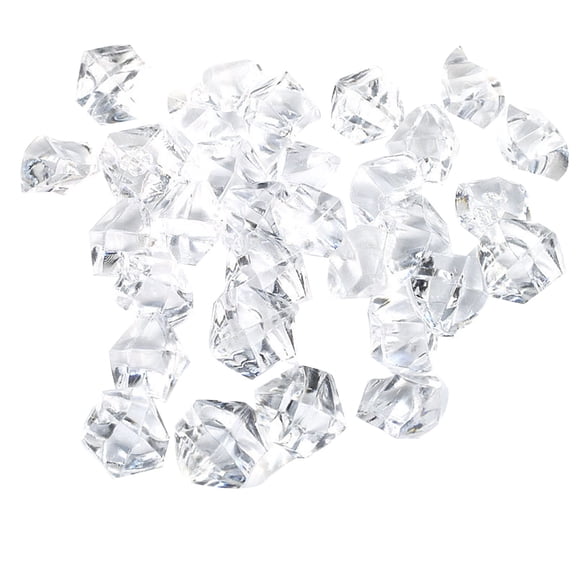 50 Pcs Acrylic Crushed Ice Rocks, Fake Crystals Plastic Ice Cubes Diamonds Gems for Vase Fillers, Home Decoration, Table Scatter, Event, Wedding, Arts & Crafts